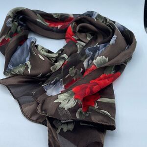 Elaine Gold for collection 100% silk hand rolled floral rectangle scarf.